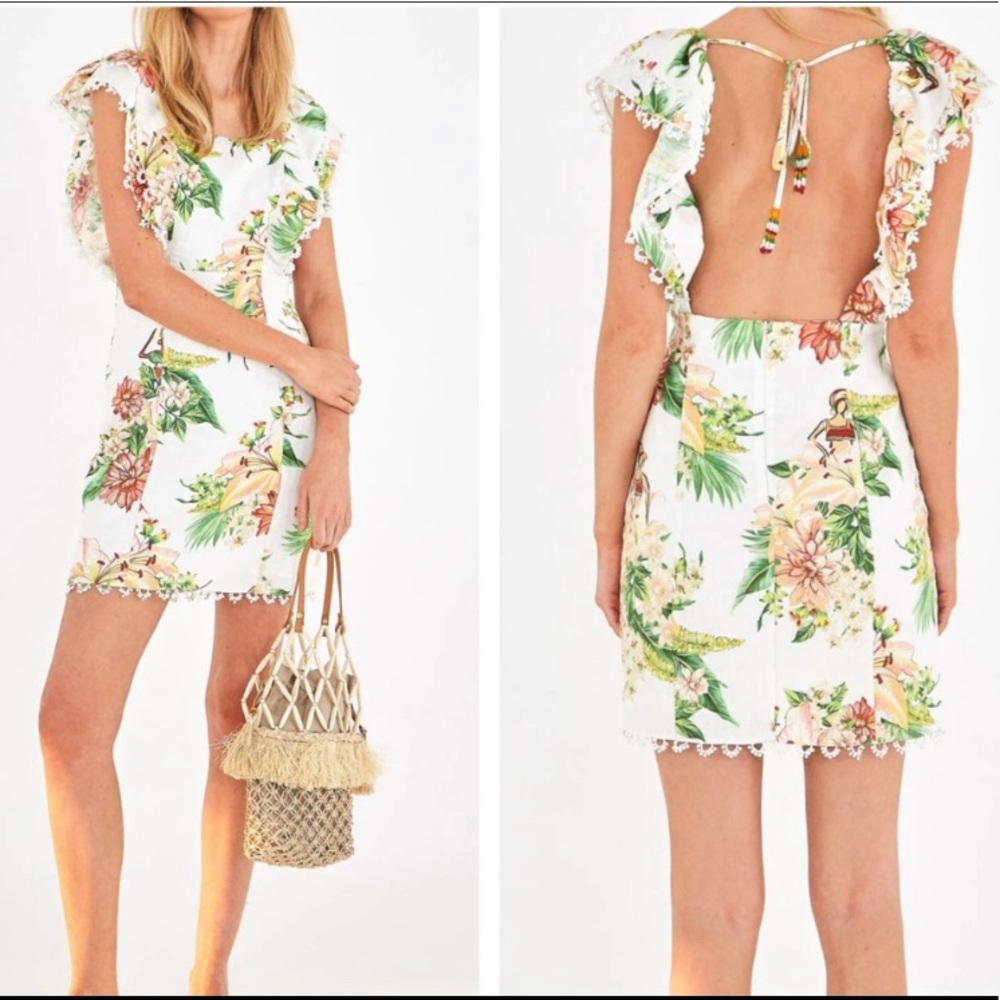 NWT Farm Rio Denyse Linen Mini Dress